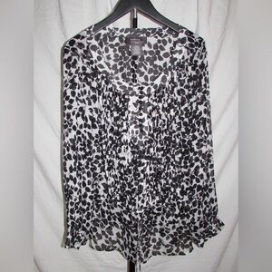 George Monochrome Leaf Print Blouse